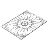 Monogram grijs en Roze Modern Medallion Pattern Notitieboek (Linkerzijde)