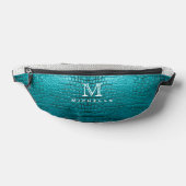 Monogram Grijs en Turquoise Nep Slangenleer Heuptasje (Liggend)