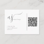Monogram grijs en wit QR-code zakelijke kaart Visitekaartje (Voorkant)