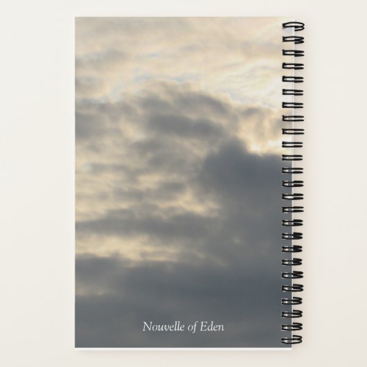 Monogram grijs en wit wolken Notitieboek van 5,5 x (Achterkant)