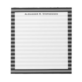 Monogram grijs en zwarte streep notitieblok