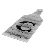 Monogram grijs Faux Butcher Block Wood | DIY-tekst Snijplank (Hoek)