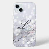 Monogram Grijs Glamoureus Glitter Case-Mate iPhone Case (Achterkant)