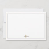 Monogram Grijs & Gouden Streep Bedankkaart (Voorkant)