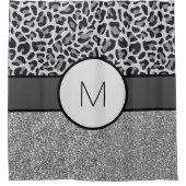 Monogram Grijs Grijze Douchegordijn Badgordijnen (Voorkant)