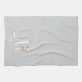 Monogram grijs keukenhanddoek huis cadeau (Horizontaal)
