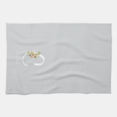 Monogram grijs keukenhanddoek huis cadeau (Horizontaal)