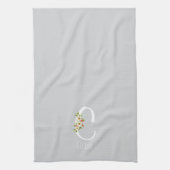 Monogram grijs keukenhanddoek huis cadeau (Verticaal)