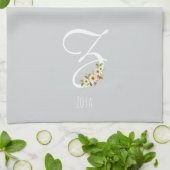Monogram grijs Keukenhanddoek Huis Verwarmingscade (Gevouwen)