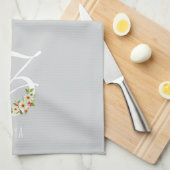 Monogram grijs Keukenhanddoek Huis Verwarmingscade (Quarter Fold)