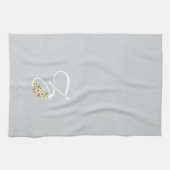 Monogram grijs Keukenhanddoek Huis Verwarmingscade (Horizontaal)