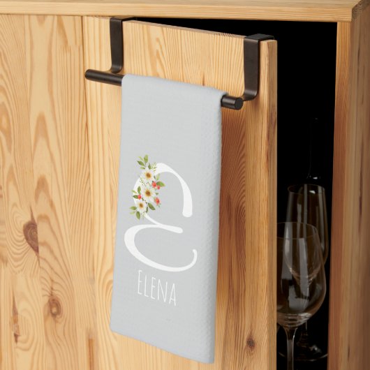Monogram grijs Keukenhanddoek Huis Verwarmingscade (Derde Gevouwen)