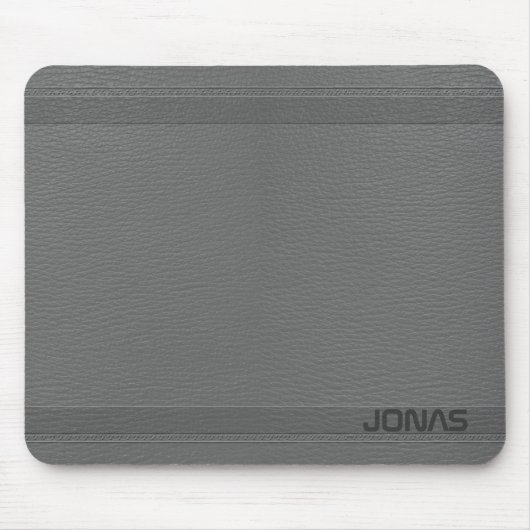 Monogram grijs leder look muismat (Voorkant)