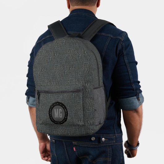 Monogram Grijs Leer  Bedrukte Rugzak (Insitu (model))