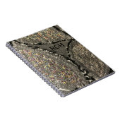 Monogram grijs linnen look floral grunge girly notitieboek (Rechterzijde)