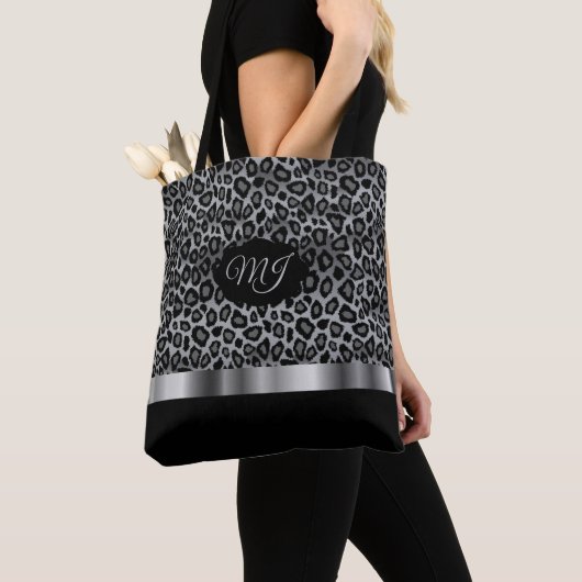 Monogram grijs luipatroon tote bag (Dichtbij)