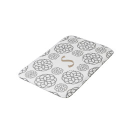 Monogram Grijs Mandalas Patroon Badmat