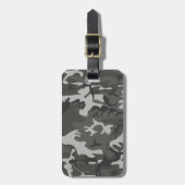 Monogram Grijs Militair Camo Camouflage Bagagelabel (Voorkant verticaal)