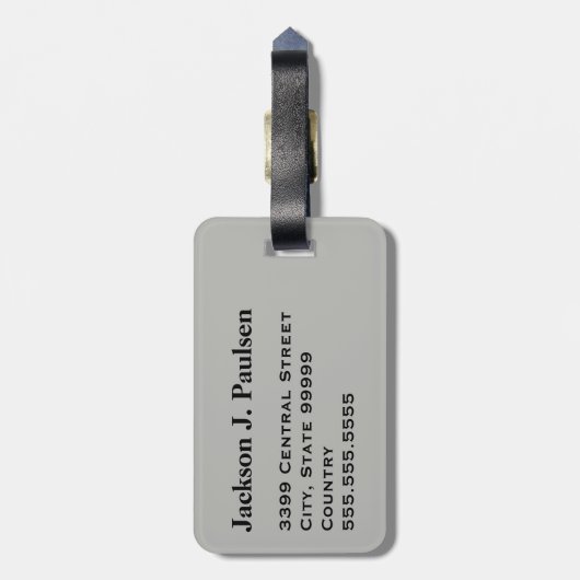 Monogram Grijs Militaire Camo Camouflage Bagagelabel (Achterkant verticaal)