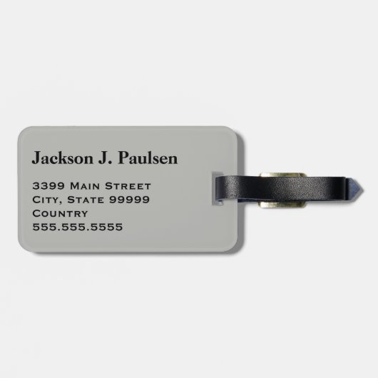 Monogram Grijs Militaire Camo Camouflage Cirkel Bagagelabel (Achterkant horizontaal)