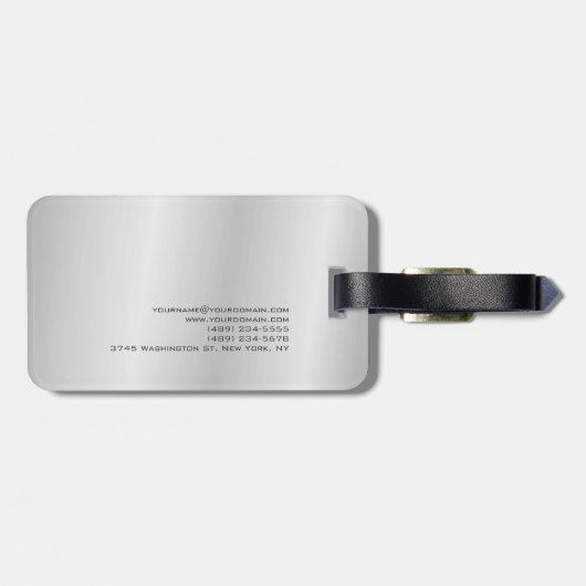 Monogram grijs - minimalistisch bagagelabel (Achterkant horizontaal)