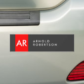 Monogram grijs - minimalistisch bumpersticker (Op auto)