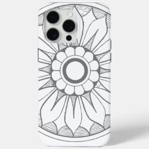 Monogram grijs modern Daisy Medallion Pattern iPhone 15 Pro Max Hoesje