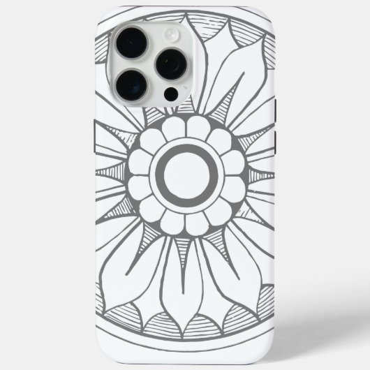Monogram grijs modern Daisy Medallion Pattern Case-Mate iPhone Case (Achterkant)