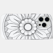 Monogram grijs modern Daisy Medallion Pattern Case-Mate iPhone Case (Achterkant (horizontaal))