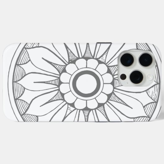 Monogram grijs modern Daisy Medallion Pattern Case-Mate iPhone Case (Achterkant (horizontaal))