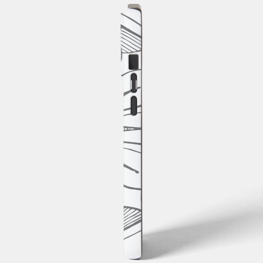 Monogram grijs modern Daisy Medallion Pattern Case-Mate iPhone Case (Achterkant / Links)