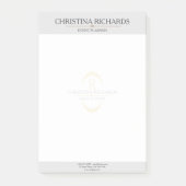 Monogram Grijs Modern Elegant Bedrijf Post-it® Notes (Voorkant)