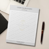 Monogram Grijs Modern Elegant Gevoerd Notitieblok