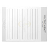 Monogram Grijs Modern Elegant Gevoerd Notitieblok (Voorkant)