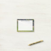 Monogram Grijs Paard in een Groen Veld Post-it® Notes (Op bureau)