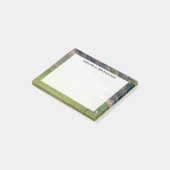 Monogram Grijs Paard in een Groen Veld Post-it® Notes (Schuin)
