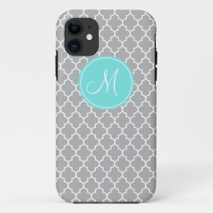 Monogram grijs Quatrefoil Pattern iPhone 5/5s Hoes