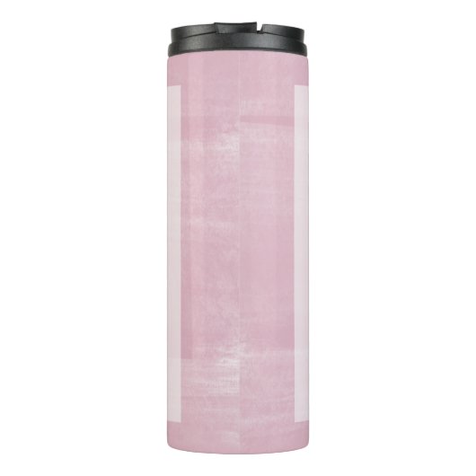Monogram Grijs Roze Trendy Elegant Meisje Modern Thermosbeker (Achterkant)