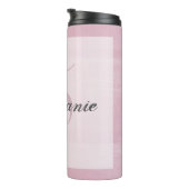 Monogram Grijs Roze Trendy Elegant Meisje Modern Thermosbeker (Geroteerd rechts)