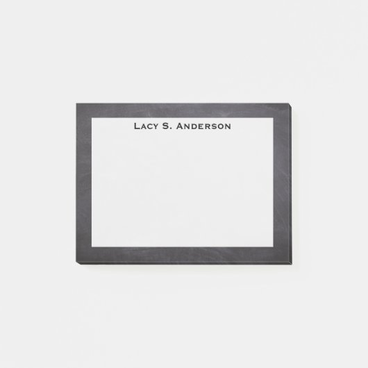Monogram Grijs Schoolbord Post-it® Notes (Voorkant)