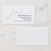 Monogram grijs White Ronde Corner Visitekaartje (Voorkant / Achterkant)