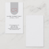 Monogram grijs Wit aantrekkelijk Visitekaartje (Voorkant / Achterkant)