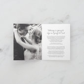 Monogram grijs wit blad trouw live stream foto aankondiging (Binnen)