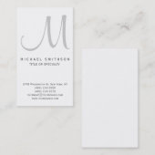 Monogram Grijs Wit Eenvoudig Visitekaartje (Voorkant / Achterkant)