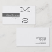 Monogram grijs wit fotografie Visitekaartje (Voorkant / Achterkant)