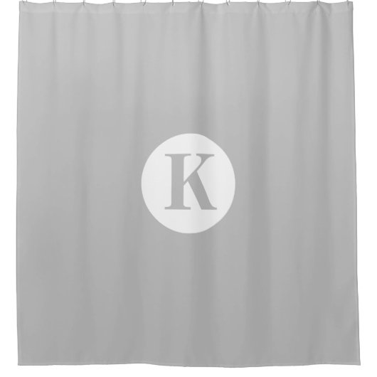 Monogram Grijs Wit Minimaal Elegant Eenvoudig Douchegordijn (Voorkant)