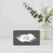 Monogram | Grijs Wit Visitekaartje (Staand voorkant)
