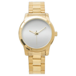 Monogram: grijs witte Blauwgroen Mannen Gold Watch Horloge