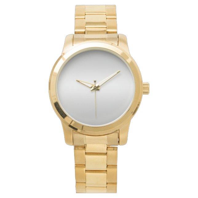 Monogram: grijs witte Blauwgroen Mannen Gold Watch Horloge (Voorkant)
