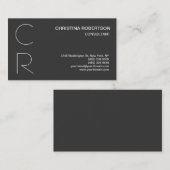 Monogram grijs Witte Visitekaartje (Voorkant / Achterkant)